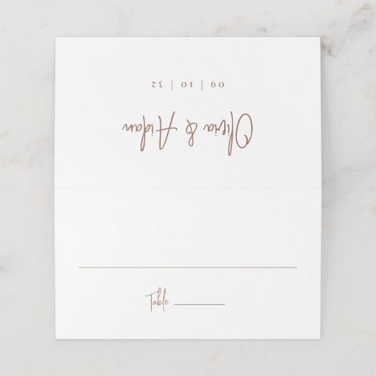 Carte De Placement Rouille | Mariage de script manuscrit moderne (Extérieur déplié)