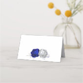 Carte De Placement royal bleu & argent fleurs botanique carte place (Dos)
