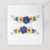 Carte De Placement Royal Blue Rustic Tournesol Moderne Floral Mariage (Extérieur déplié)