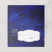 Carte De Placement Royal Blue Stars & Silver Hearts Mariage (Extérieur déplié)
