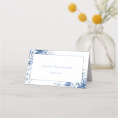 Carte De Placement Royal Blue Toile Floral Folal Mariage Place Card (Devant)