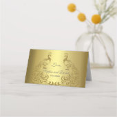 Carte De Placement Royal Gold Abstrait Peacock Mariage (Dos)