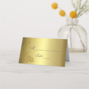 Carte De Placement Royal Gold Abstrait Peacock Mariage