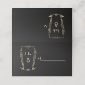 Carte De Placement Royal Gold Art Deco Monogram Mariage (Extérieur déplié)