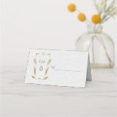 Carte De Placement Royal Gold Art Deco Monogram Mariage (Dos)