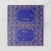 Carte De Placement Royal Gold Navy Blue Great Gatsby Mariage des anné (Extérieur déplié)
