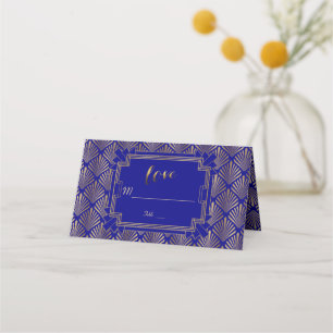 Carte De Placement Royal Gold Navy Blue Great Gatsby Mariage des anné