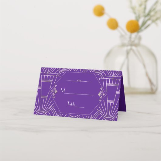 Carte De Placement Royal Purple Silver Great Gatsby Mariage des année (Dos)