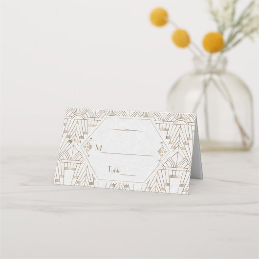 Carte De Placement Royal White Gold Great Gatsby Mariage (Devant)