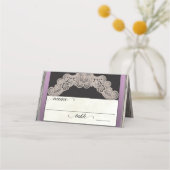 Carte De Placement Ruban rustique & Dentelle - Lavande (Devant)