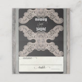 Carte De Placement Ruban rustique & Dentelle - Sauge (Extérieur déplié)