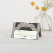 Carte De Placement Ruban rustique & Dentelle - Sauge (Devant)