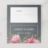 Carte De Placement Ruby Pink Peony Floral Mariage botanique (Extérieur déplié)