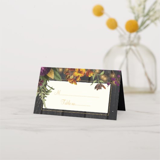 Carte De Placement Russe automne automne mariage floral (Devant)