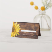 Carte De Placement Russe Bois Jaune Tournesol Pays Mariage de automne (Devant)