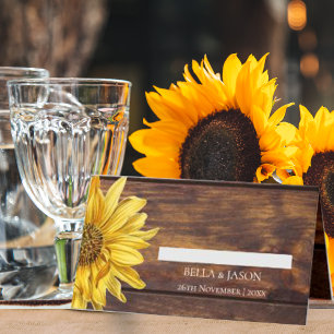 Carte De Placement Russe Bois Jaune Tournesol Pays Mariage de automne