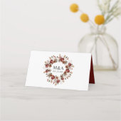 Carte De Placement Russe Bourgogne et Rose d'ivoire Mariage (Dos)