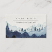 Carte De Placement Russe Encre bleu marine Pine Woods Mariage de mont (Devant)