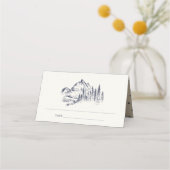 Carte De Placement Russe Navy Pine Woods Mountain Sketch Mariage (Dos)