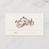 Carte De Placement Rust Orange Pine Woods Mountain Sketch Mariage (Dos)