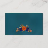 Carte De Placement Rustic Autumn Orange Navy Blue Floral Wedding (Dos)