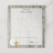 Carte De Placement Rustic Beach Driftwood Sand Mariage Dollar (Extérieur déplié)