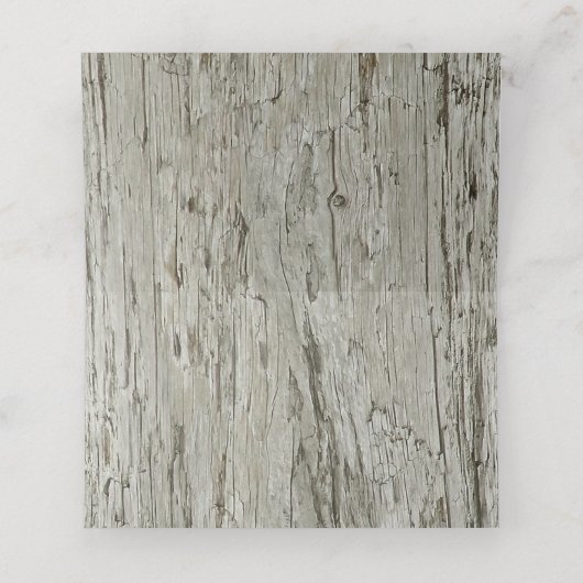 Carte De Placement Rustic Beach Driftwood Sand Mariage Dollar (Intérieur déplié)