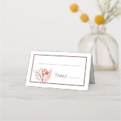 Carte De Placement Rustic Boho Chic Fleur sauvage Numéro de table (Devant)