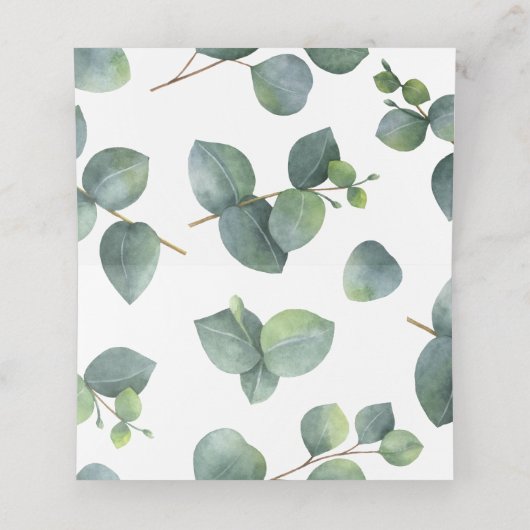 Carte De Placement Rustic Chic Eucalyptus Branches Mariage Escort (Intérieur déplié)