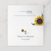 Carte De Placement Rustic Chic Mariage de tournesol Escort (Extérieur déplié)