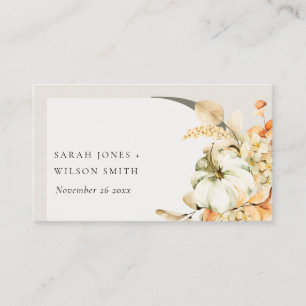 Carte De Placement Rustic Fall Citrouille Arc feuillus Mariage floral
