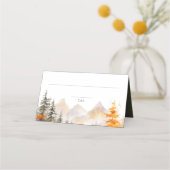 Carte De Placement Rustic Fall Mountain Pine Forest Wedding (Devant)