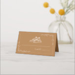 Carte De Placement Rustic Grange Goldenrod Mariage Carte Place<br><div class="desc">Illustration d'une grange rustique avec bordure d'art floral.</div>