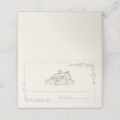 Carte De Placement Rustic Grange Sage Green Mariage de automne agrico (Extérieur déplié)