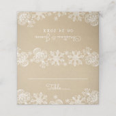 Carte De Placement Rustic Kraft et Floral Lace Mariage (Extérieur déplié)