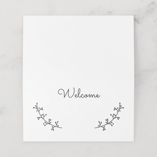 Carte De Placement Rustic Laurels Mariage (Extérieur déplié)