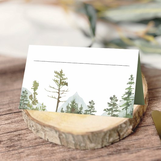 Carte De Placement Rustic Mountain Forest Trees Mariage