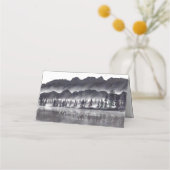 Carte De Placement Rustic Simple Mountains Pine Tree Mariage forestie (Dos)