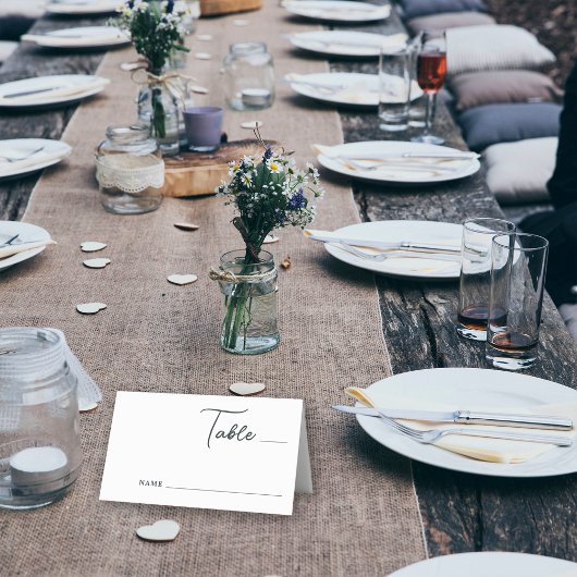 Carte De Placement Rustic Simple Mountains Pine Tree Mariage forestie