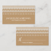 Carte De Placement Rustic Vintage Lace Kraft (Devant / Derrière)