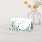 Carte De Placement Rustic Watercolor Mountains Mariage (Dos)