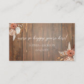 Carte De Placement Rustique Aquarelle Terracotta Mariage Floral (Dos)