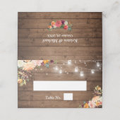 Carte De Placement Rustique Automne Floral Mason Jar Lumières Mariage (Extérieur déplié)