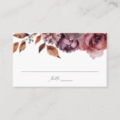 Carte De Placement Rustique Automne Marsala Floral Mariage (Devant)
