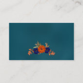 Carte De Placement Rustique Automne Orange Navy Bleu Floral Mariage (Dos)