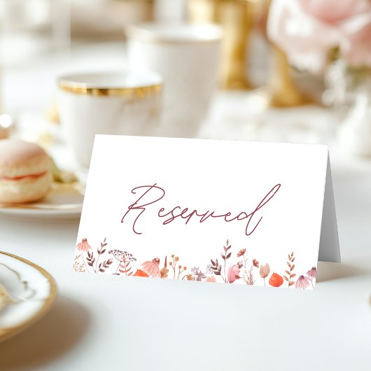 Carte De Placement Rustique Boho Chic Fleur sauvage Mariage Réservé