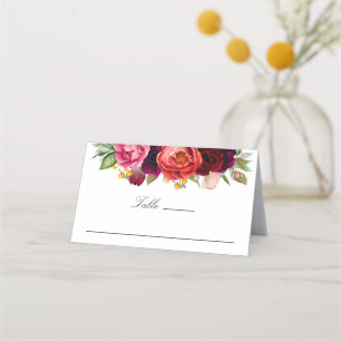 Carte De Placement Rustique Boho Floral Mariage ou événement