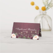 Carte De Placement Rustique Bourgogne Bois & Chaîne Mariage (Dos)