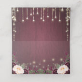 Carte De Placement Rustique Bourgogne Bois & Chaîne Mariage (Intérieur déplié)