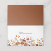 Carte De Placement Rustique Bourgogne Terracotta Mariage Floral (Extérieur déplié)